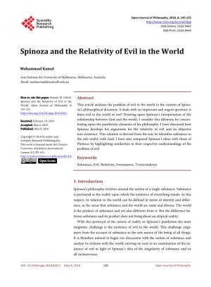 Spinoza and the Relativity of Evil in the World