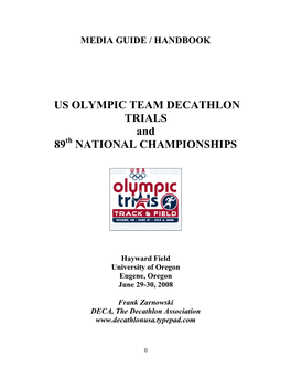 2008 US Olympic Trials Decathlon Handbook