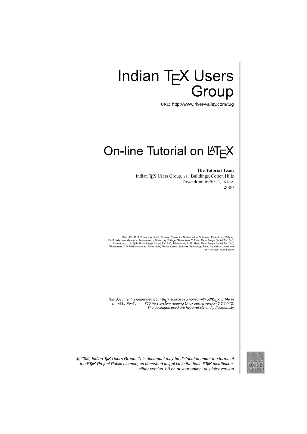 Indian TEX Users Group URL