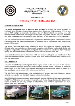 Wessex Ways’ February 2020