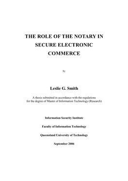 The Role of the Notary in Secure Electronic Commerce