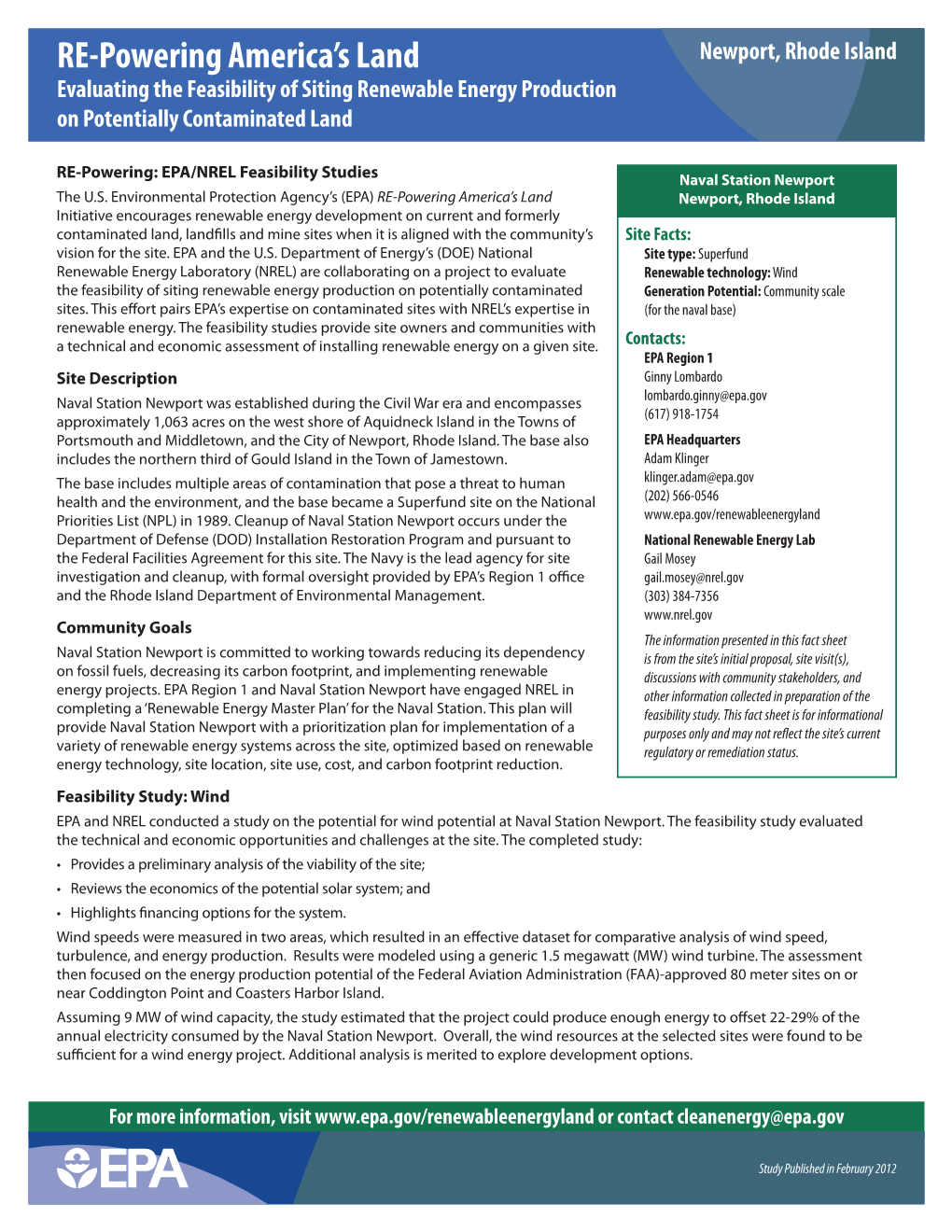 Evaluating the Feasibility of Siting Renewable Energy Production on Potentially Contaminated Land