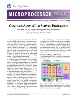 Centaur Adds Aito Server Processor