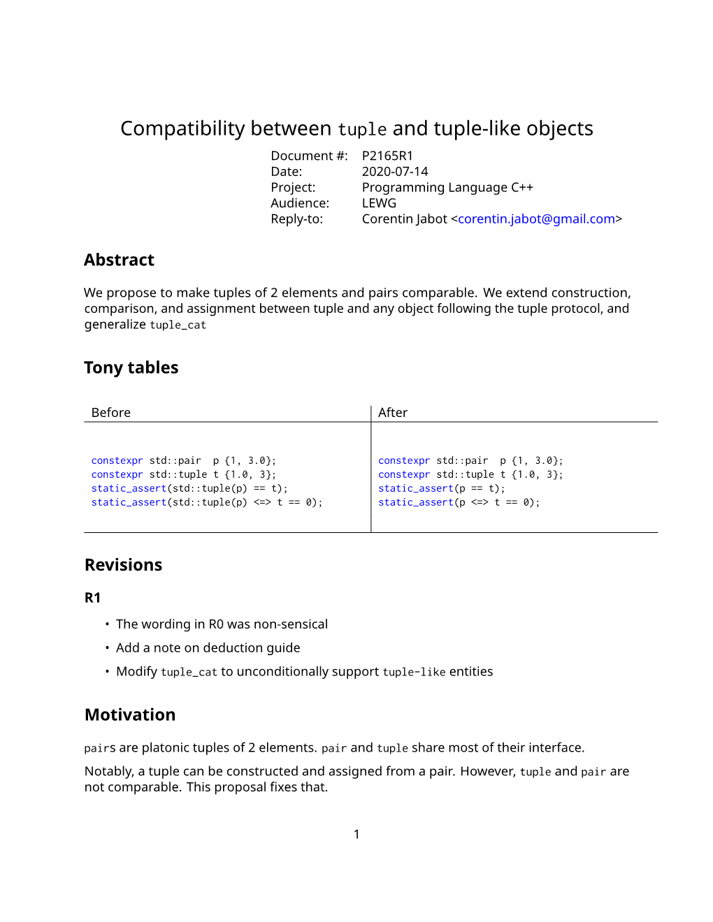 Compatibility Between Tuple and Tuple-Like Objects