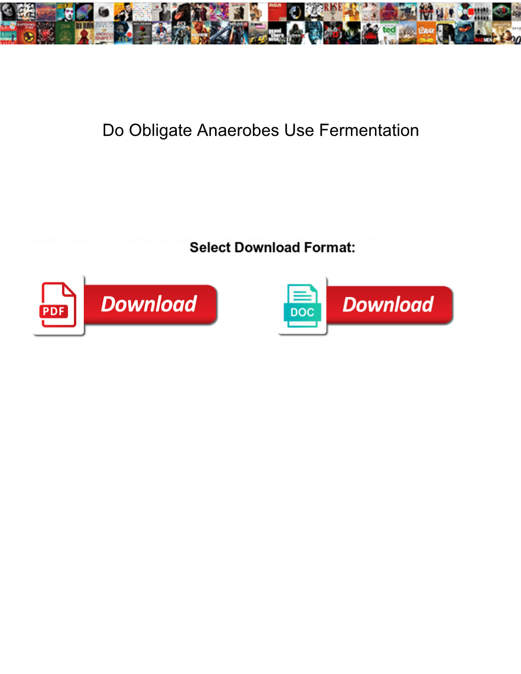 Do Obligate Anaerobes Use Fermentation