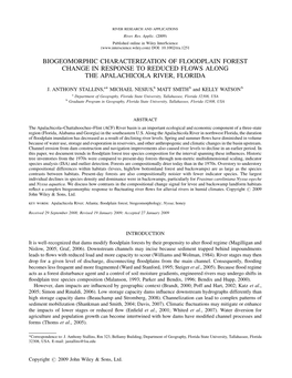 Biogeomorphic Characterization of Floodplain Forest Change in Response to Reduced Flows Along the Apalachicola River, Florida