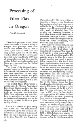 Processing of Fiber Flax in Oregon