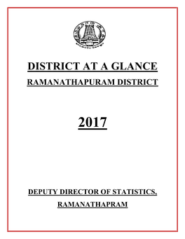 District at a Glance Ramanathapuram District