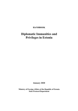 Diplomatic Immunities and Privileges in Estonia