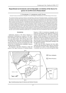 Depositional Environments and Stratigraphic Correlation of the Karoo Se- Quence in Northwestern Damaraland