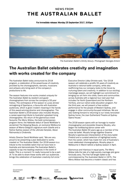 The Australian Ballet Celebrates Creativity and Imagination with Works Created for the Company