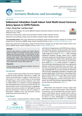 Salbutamol Inhalation Could Induce Fatal Multi-Vessel Coronary Artery