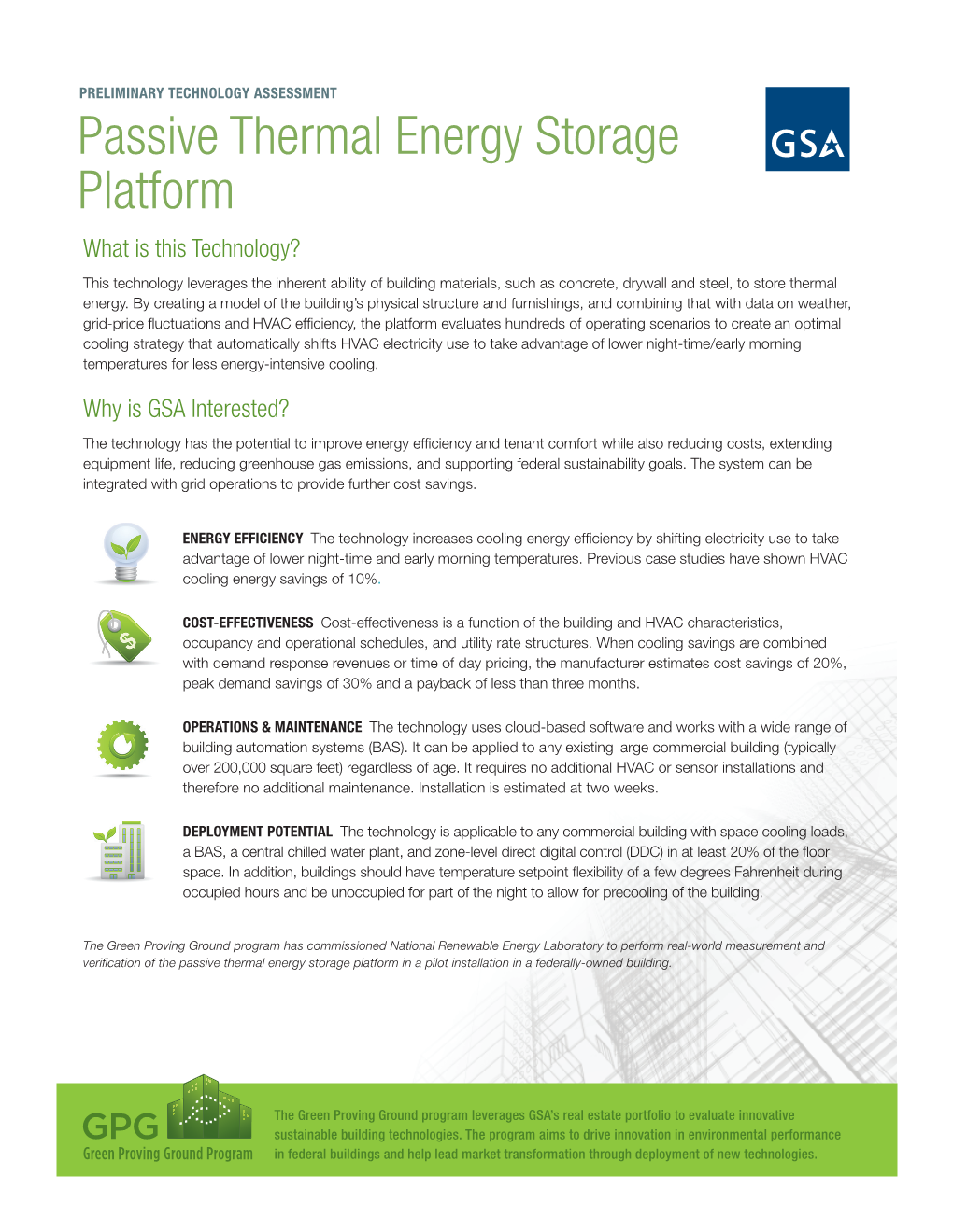 Passive Thermal Energy Storage Platform