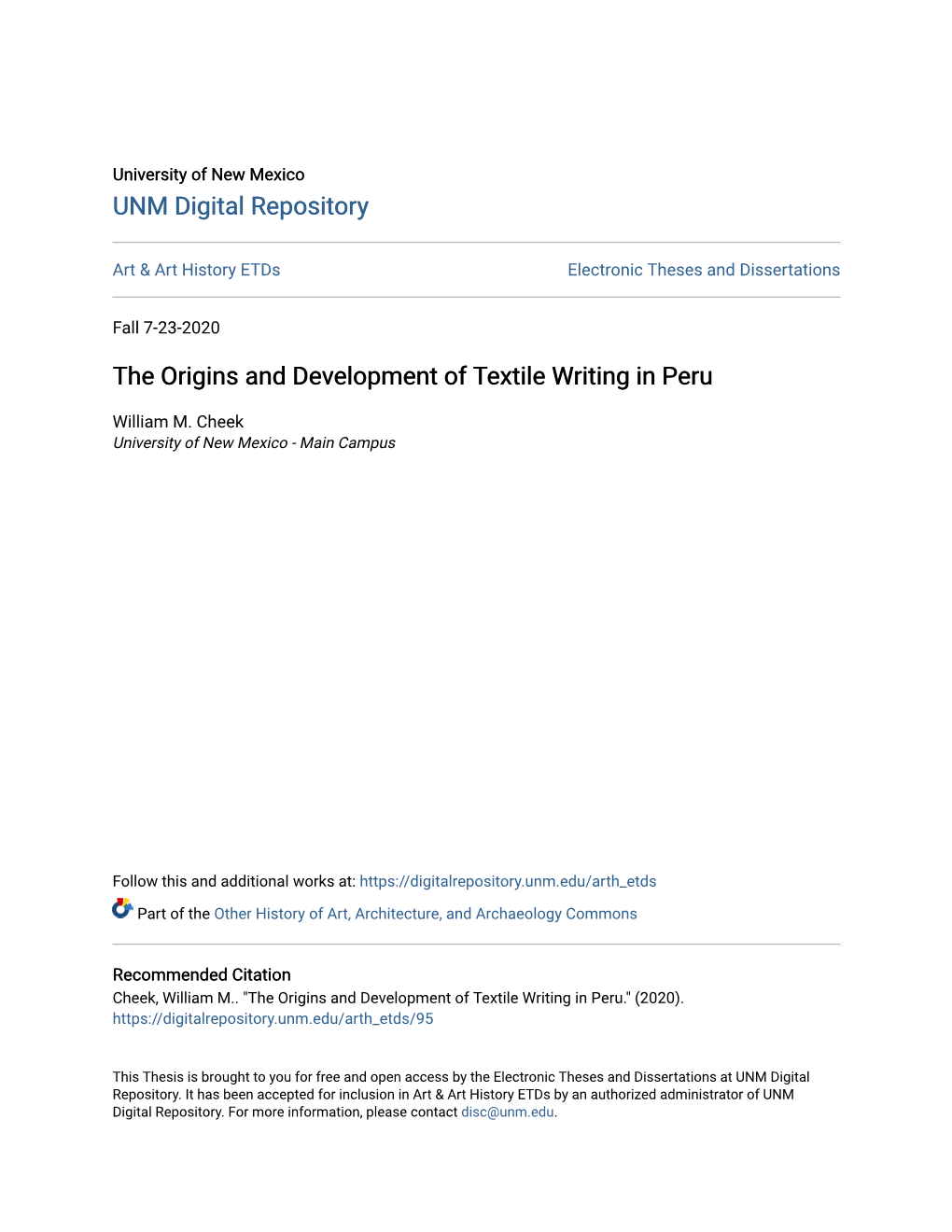 The Origins and Development of Textile Writing in Peru