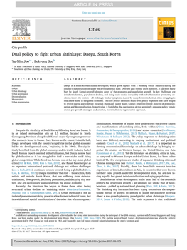 Dual Policy to Fight Urban Shrinkage: Daegu, South Korea