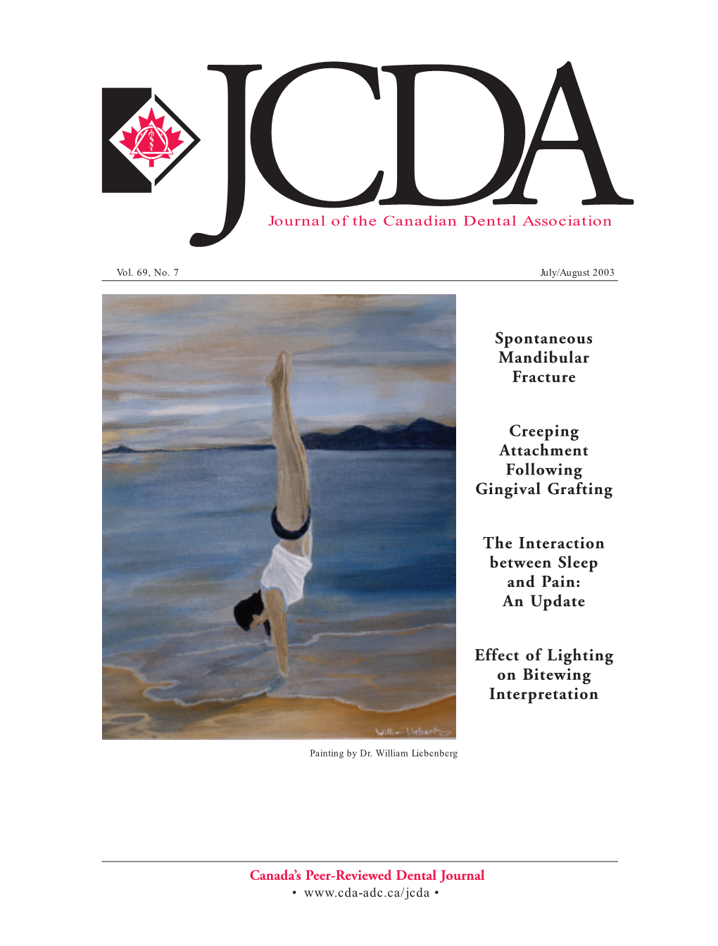 Jcdajournal of the Canadian Dental Association Vol
