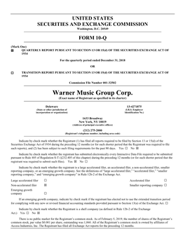 Warner Music Group Corp. (Exact Name of Registrant As Specified in Its Charter)