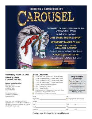 2018 Spring Theatre Benefit Wednesday, March 28, 2018