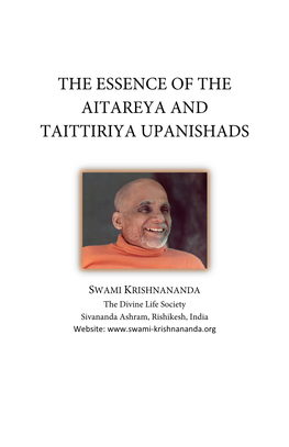 The Essence of the Aitareya and Taittiriya Upanishads