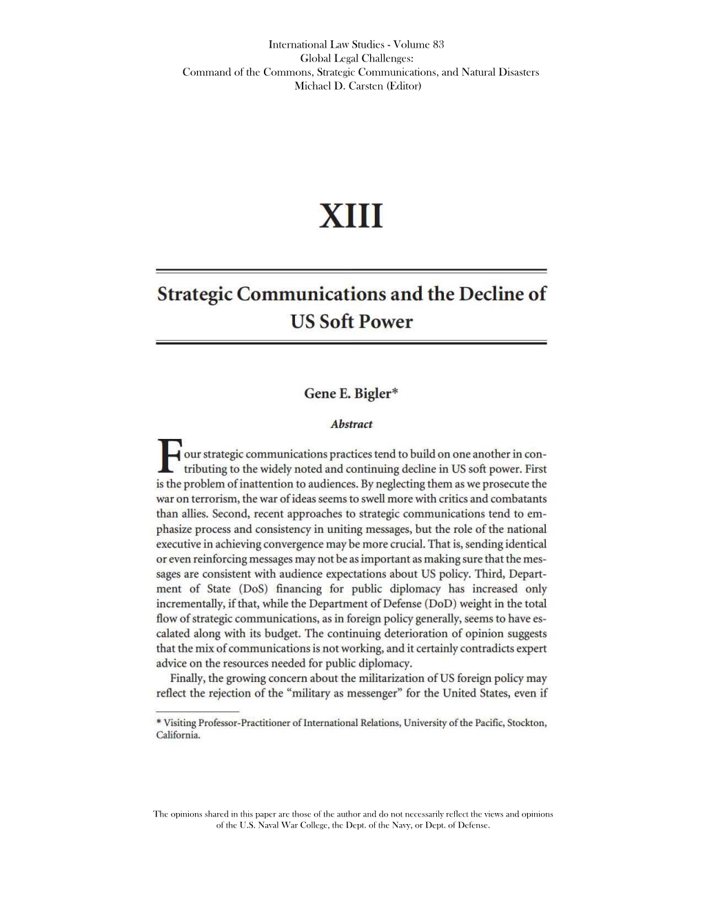 Strategic Communications and the Decline of the US Soft Power