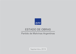 ESTADO DE OBRAS Partido De Malvinas Argentinas