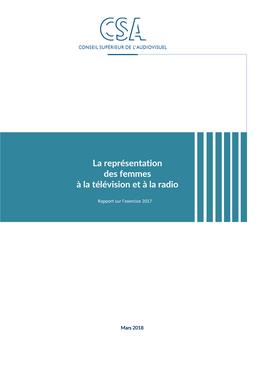 Rapport Sur La Représentation Des Femmes À La Télévision Et À La Radio