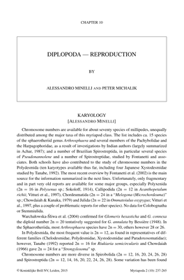 Diplopoda — Reproduction