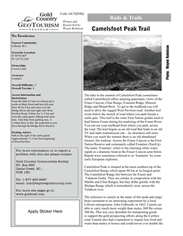Camelsfoot Peak Trail Rails& Trails Old Roadthatleadstoan Ing Panoramicof the Views Called Fountain (Xaxli’P)