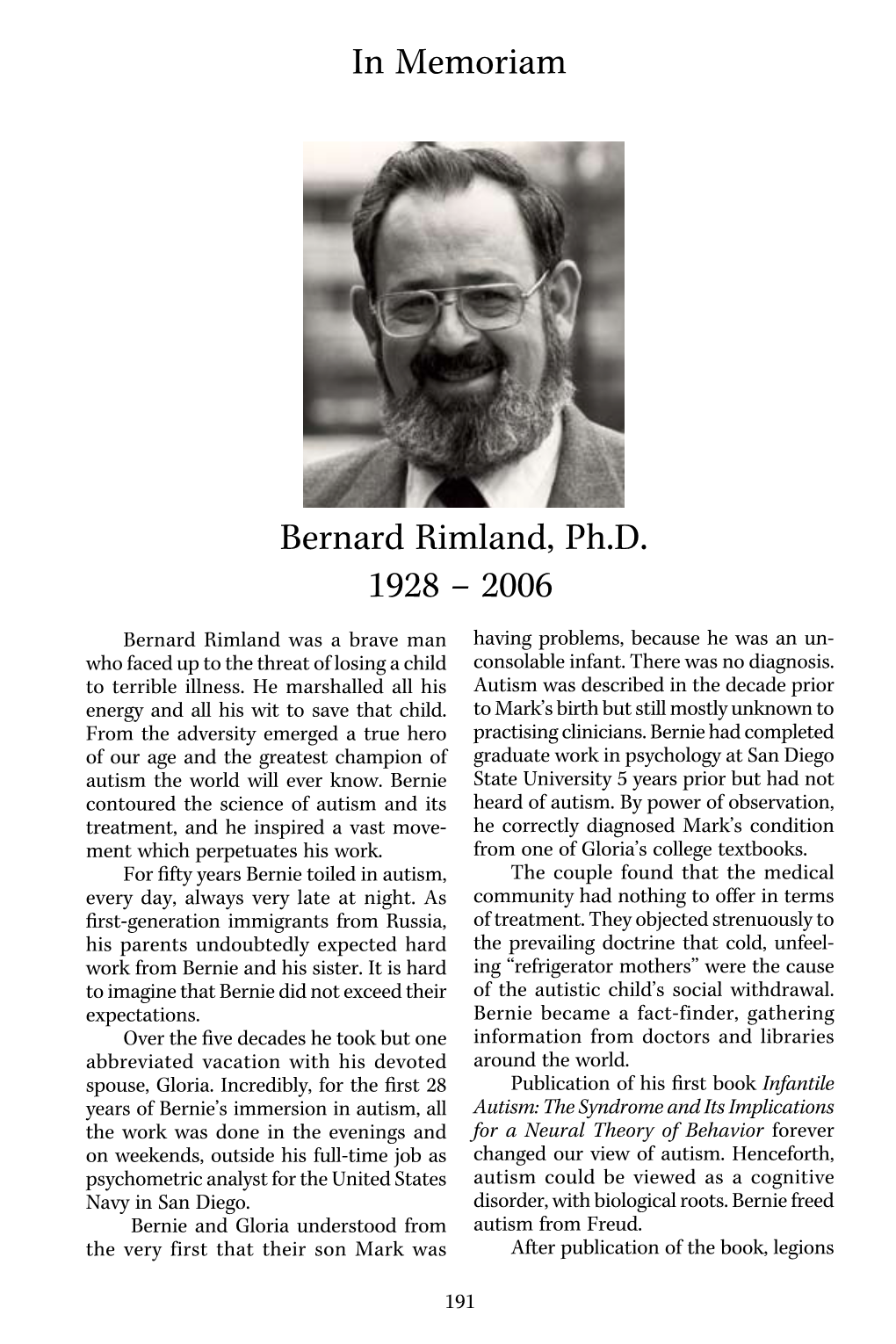 Bernard Rimland, Ph.D