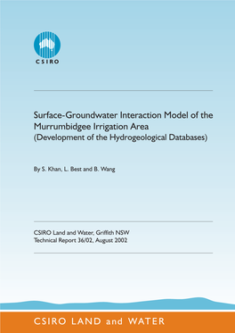 Surface-Groundwater Interaction Model of the Murrumbidgee Irrigation Area (Development of the Hydrogeological Databases)