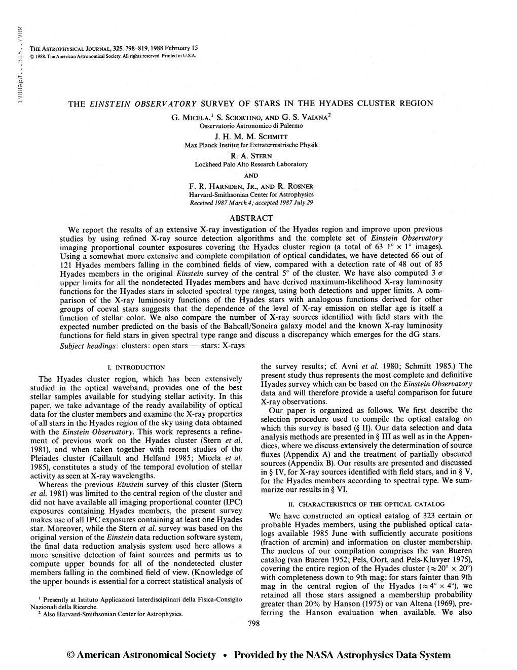 1988Apj. . .325. .798M the Astrophysical Journal, 325:798-819