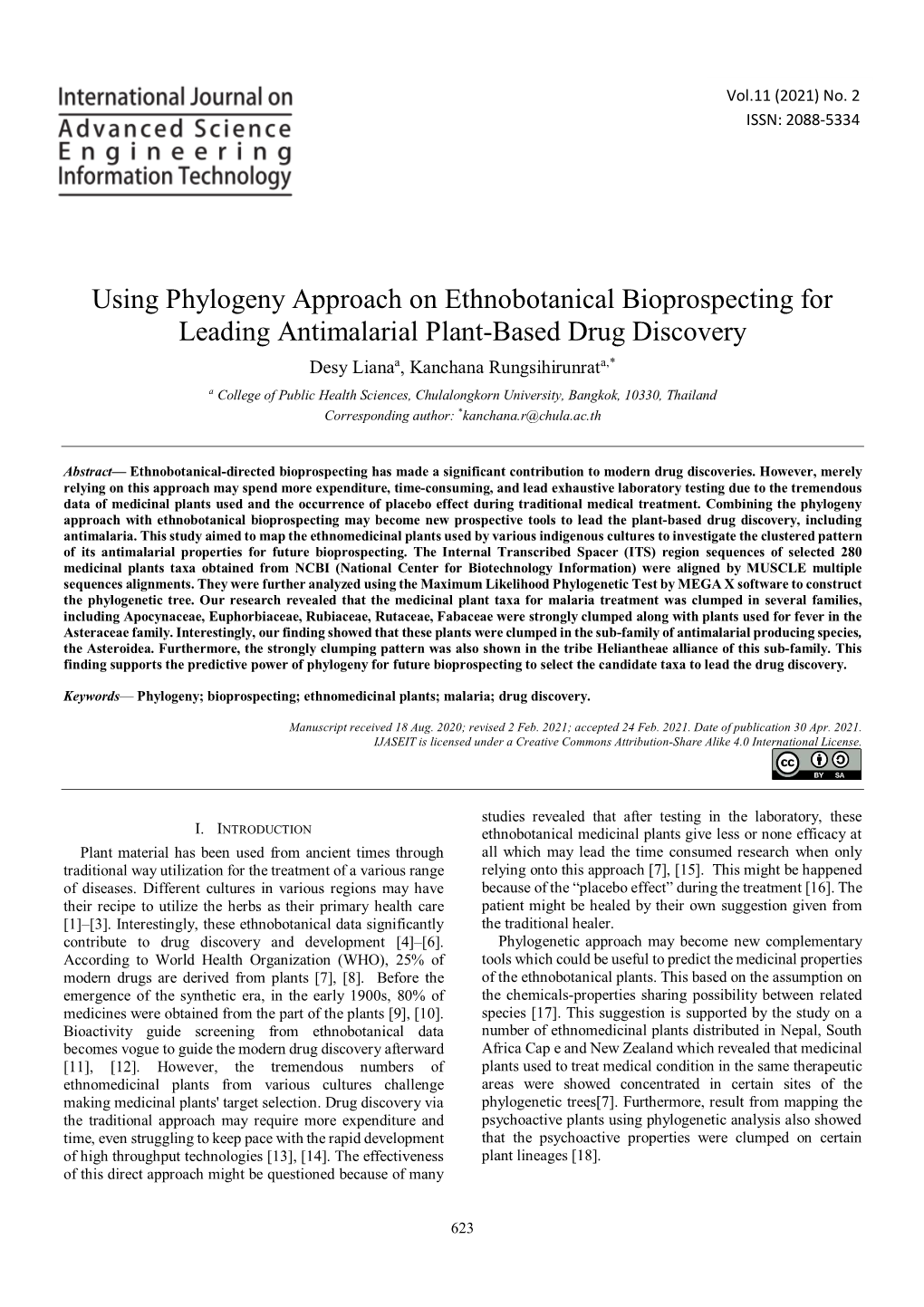 Using Phylogeny Approach on Ethnobotanical Bioprospecting For