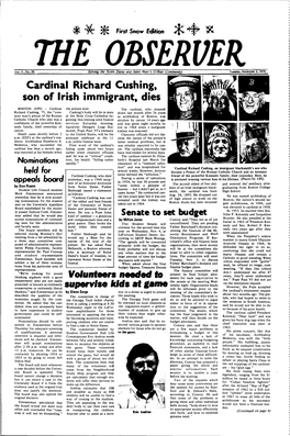 Cardinal Richard Cushing, Son of Irish Immigrant, Dies