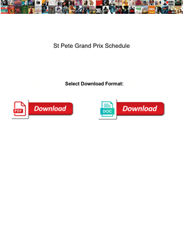 St Pete Grand Prix Schedule