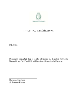 It-Tlettax-Il Leġiżlatura Pl 1156