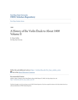 A History of the Violin Étude to About 1800 Volume II K