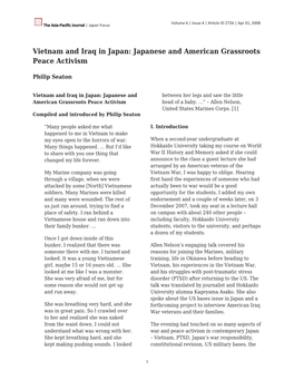 Japanese and American Grassroots Peace Activism