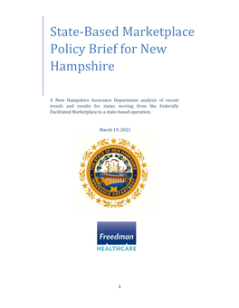 State-Based Marketplace Policy Brief for New Hampshire, 03-19-2021