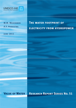 The Water Footprint of Electricity from Hydropower