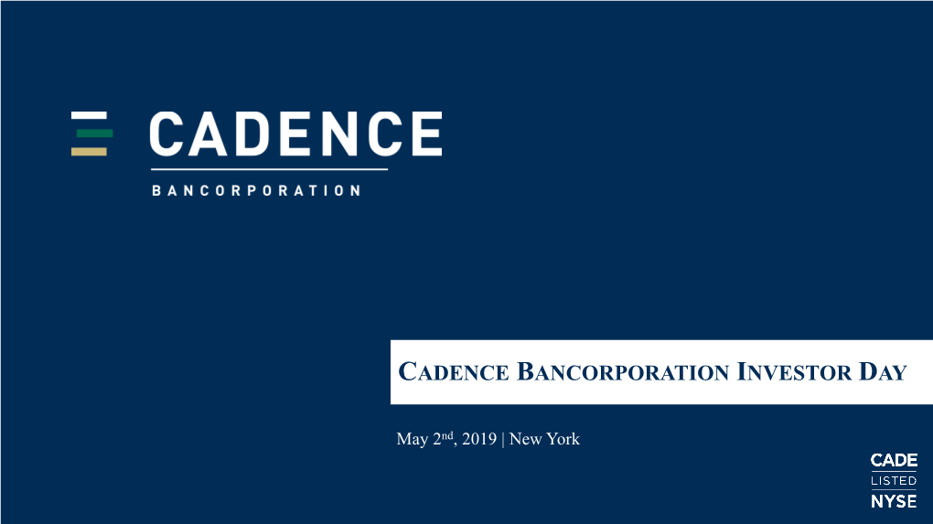 Cadence Bancorporation PPTX Template