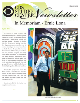 In Memoriam - Ernie Lona
