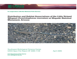 Distribution and Habitat Associations of the Little Striped Whiptail (Cnemidophorus Inornatus) at Wupatki National Monument, Arizona