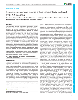 Lymphocytes Perform Reverse Adhesive Haptotaxis Mediated By