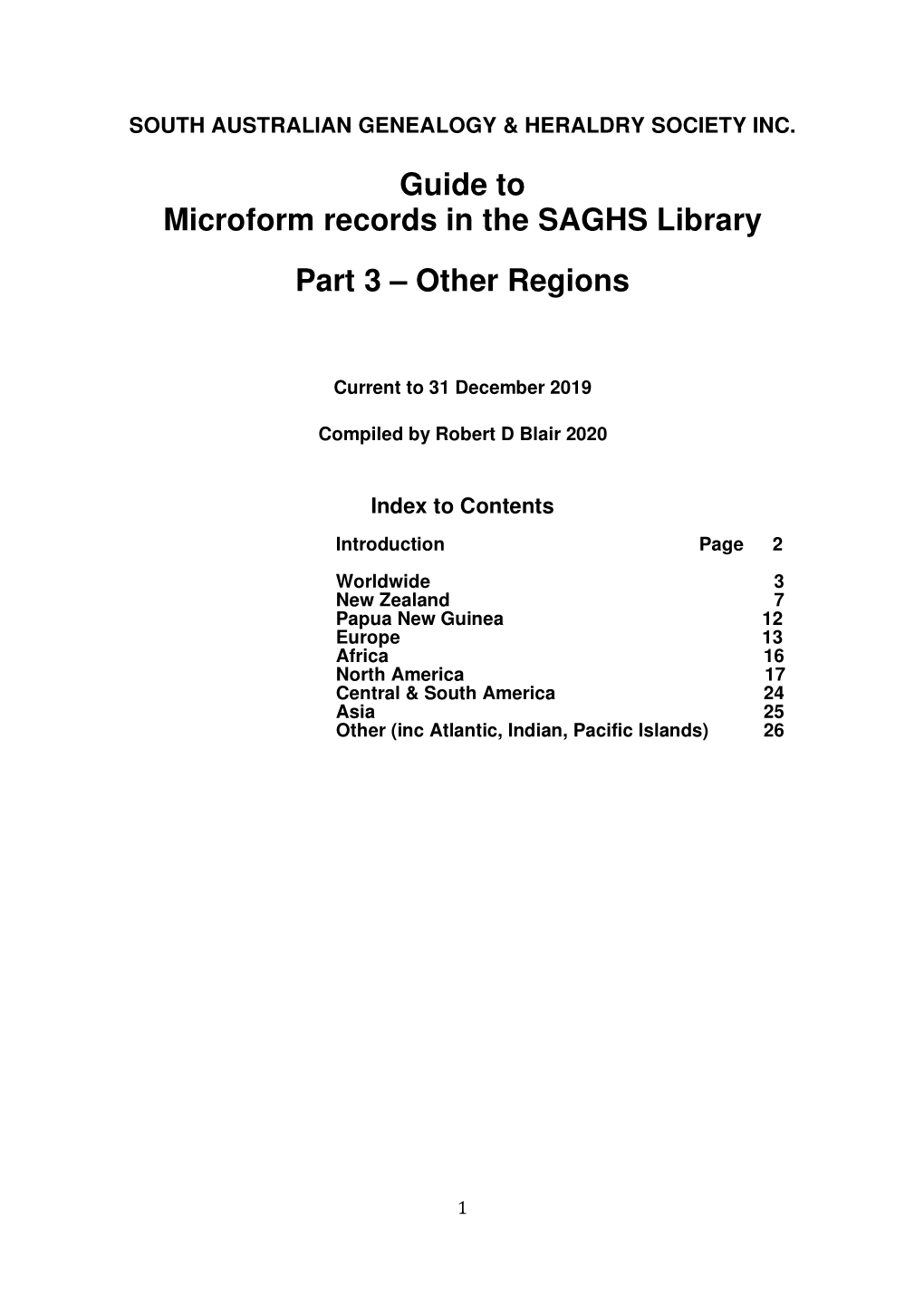 Guide to Microform Records in the SAGHS Library Part 3 – Other