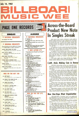 July 14, 1962 B ILL B C3ARI N Music -Phono Raph Mer Handising Radio -Tv Programmingwee Coin Machine O