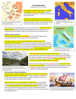 THE ROMAN EMPIRE (Adapted from Discovery Techbook)