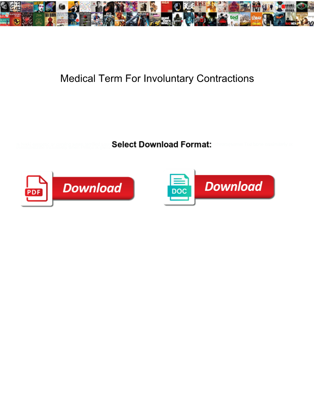 Medical Term for Involuntary Contractions