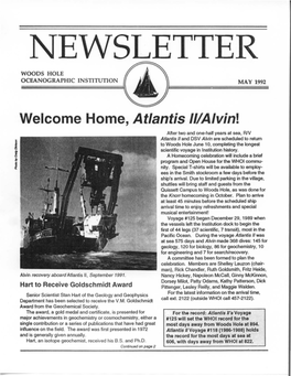Welcome Home, Atlantis II/Alvin!
