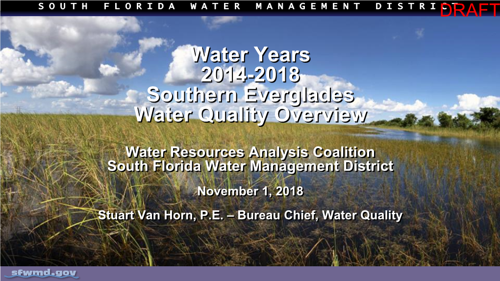 Water Years 2014-2018 Southern Everglades Water Quality Overview