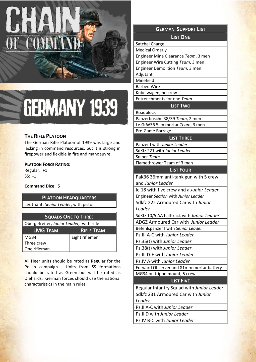 Germany – Infantry 1939